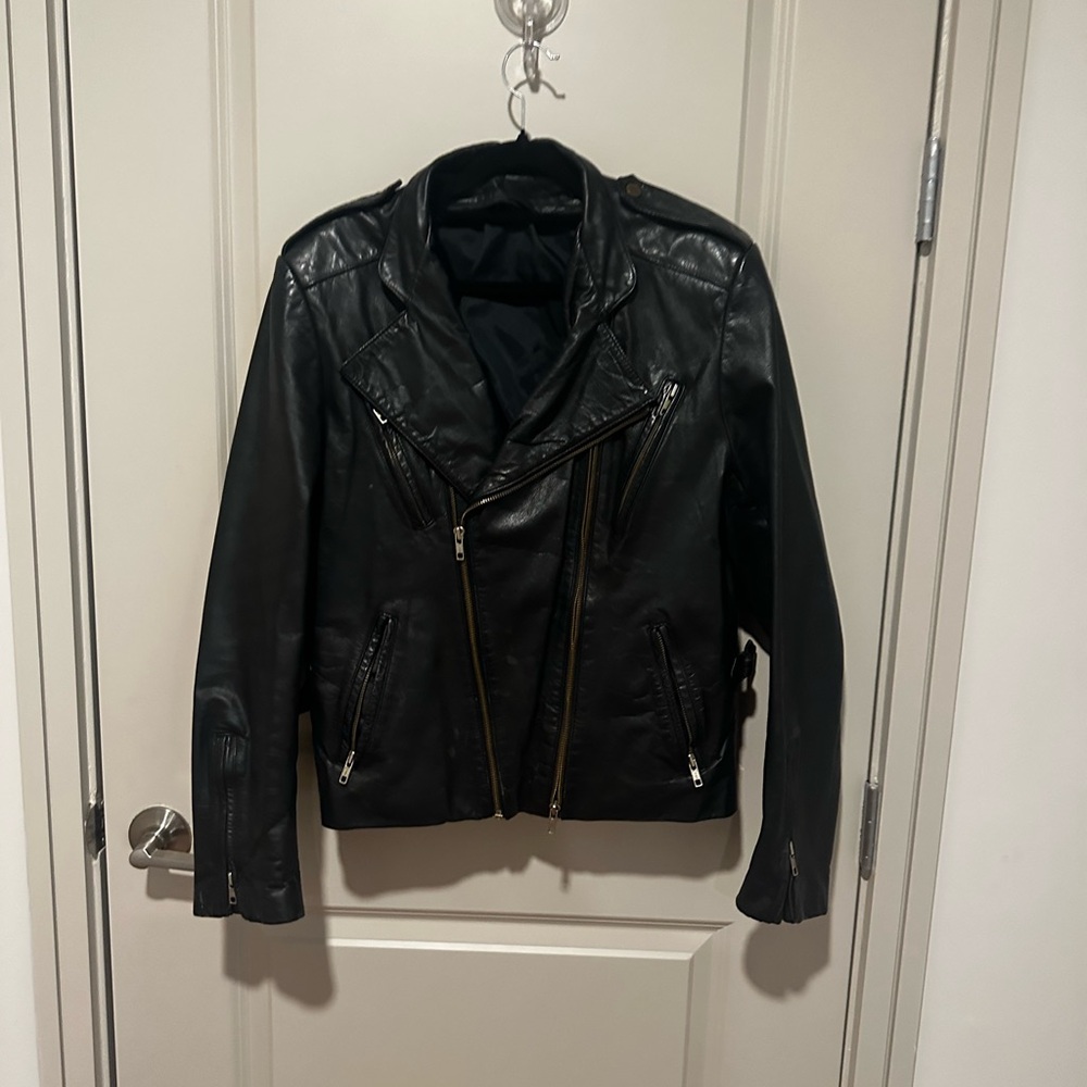 Black faux Leather Biker Jacket